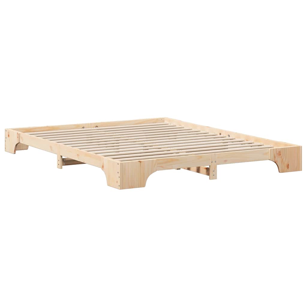 Bed Frame Brown 160 x 220 cm Solid Pine Wood