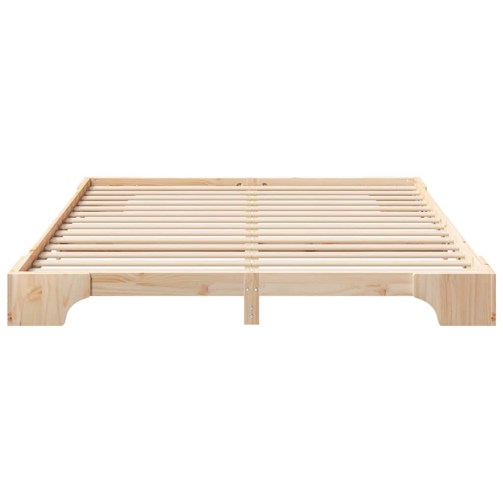 Bed Frame Brown 160 x 220 cm Solid Pine Wood