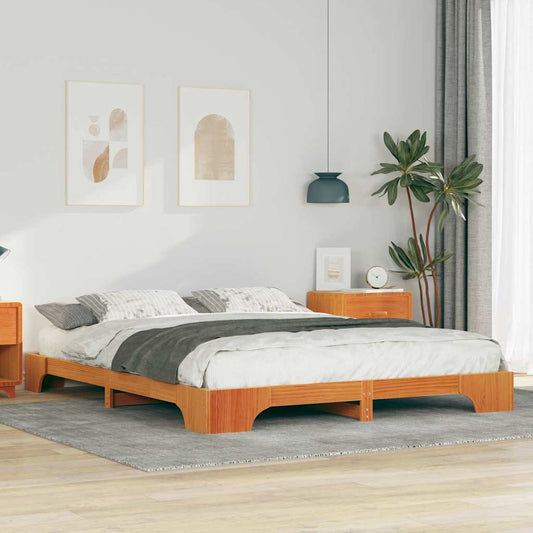 Bed Frame Brown 160 x 220 cm Solid Pine Wood
