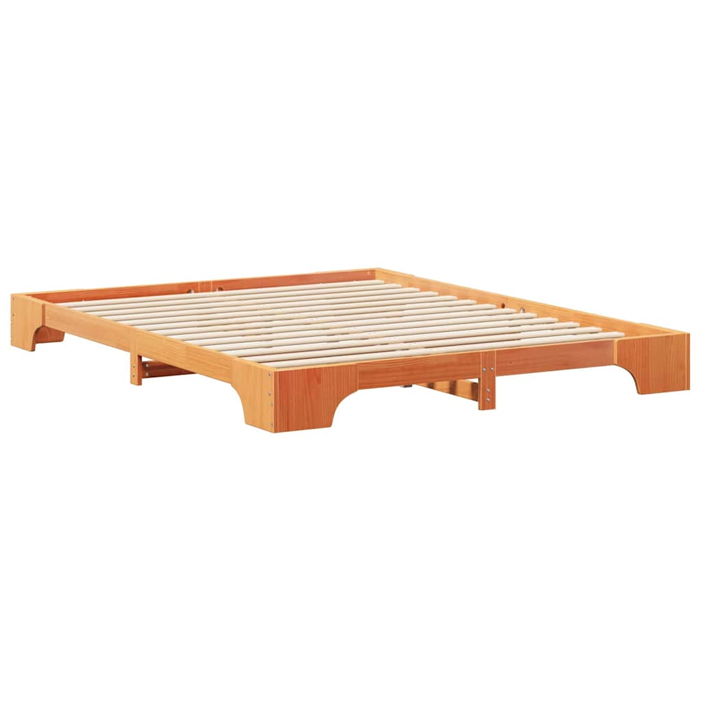 Bed Frame Brown 160 x 220 cm Solid Pine Wood