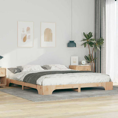Bed Frame Brown 180 x 220 cm Solid Pine Wood