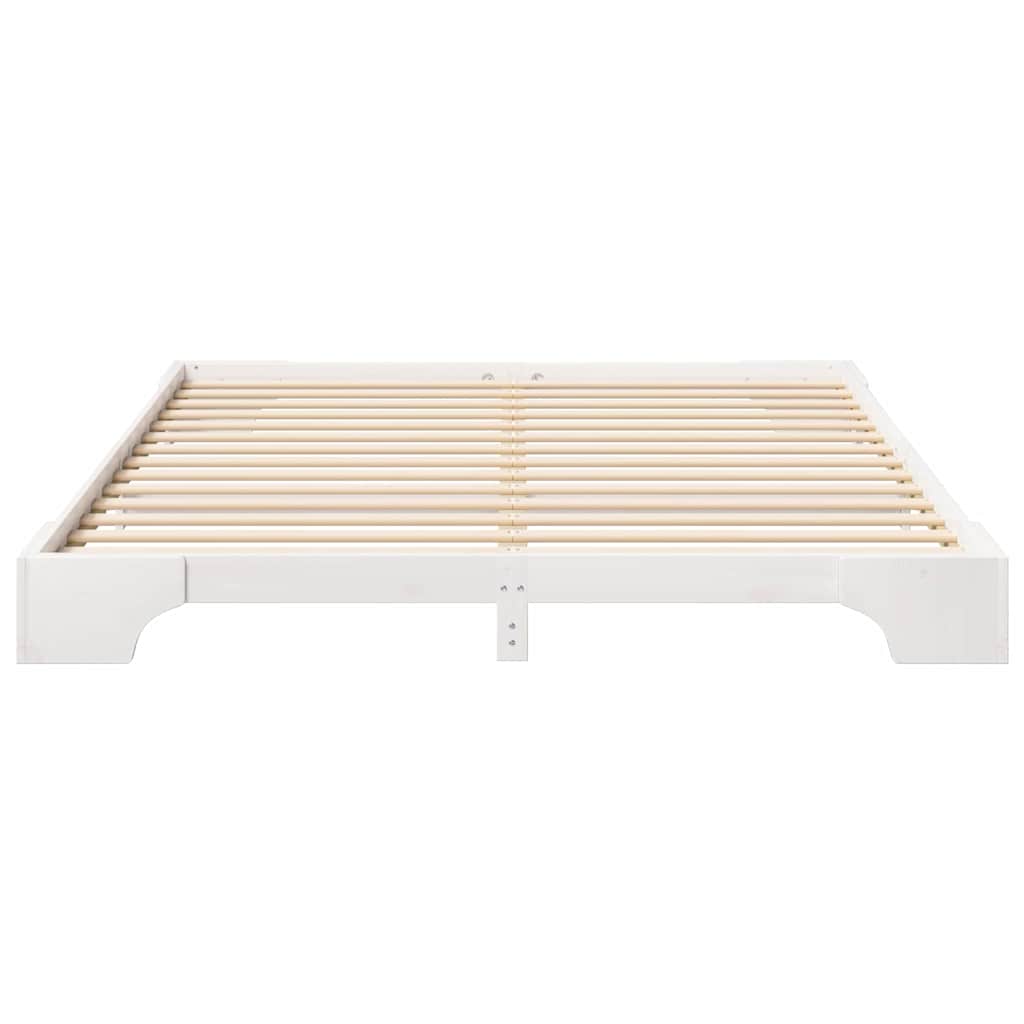 Bed Frame White 180 x 220 cm Solid Pine Wood