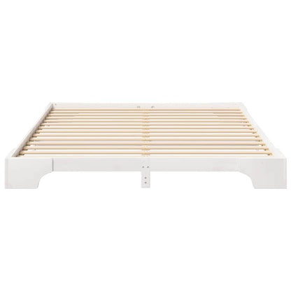 Bed Frame White 180 x 220 cm Solid Pine Wood