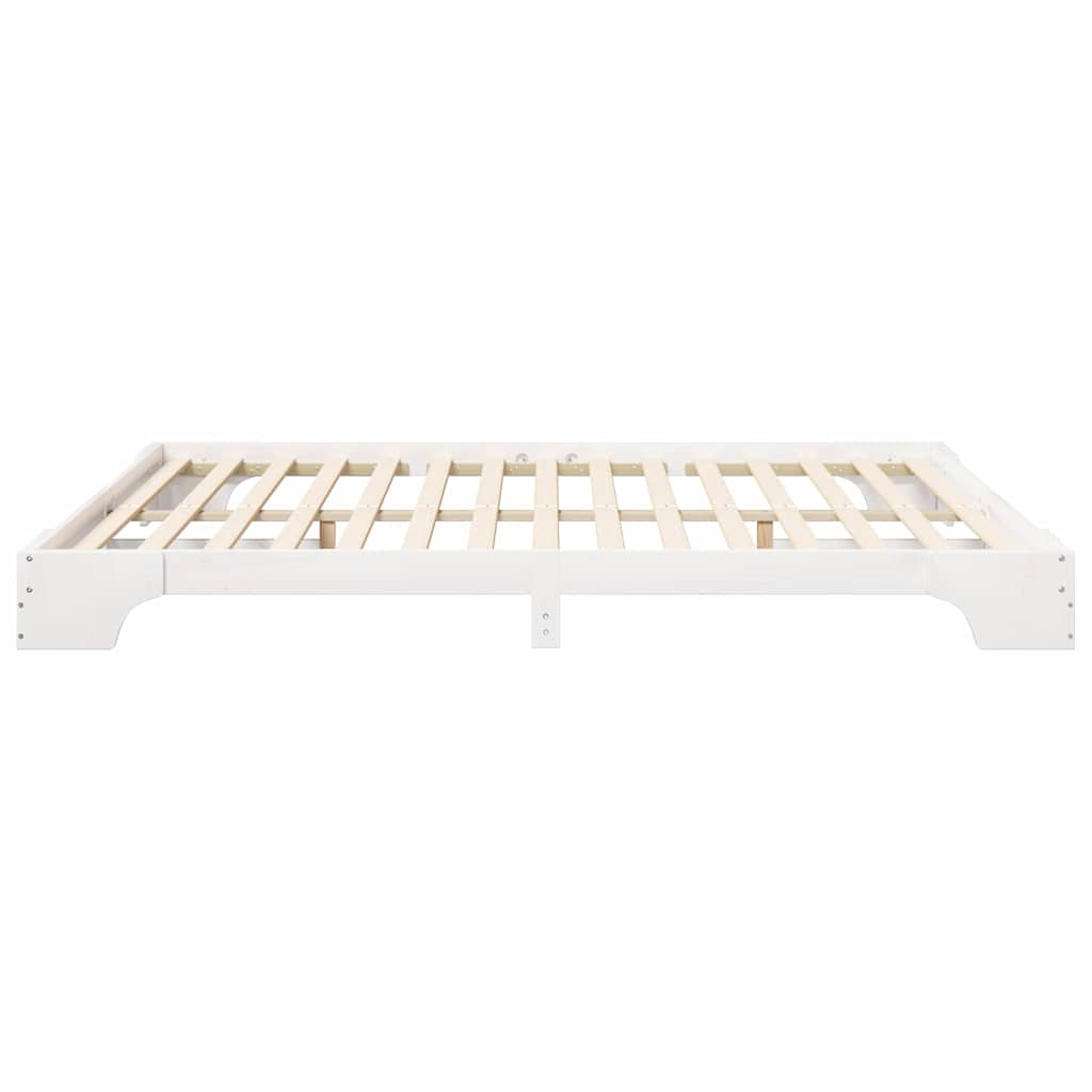 Bed Frame White 180 x 220 cm Solid Pine Wood