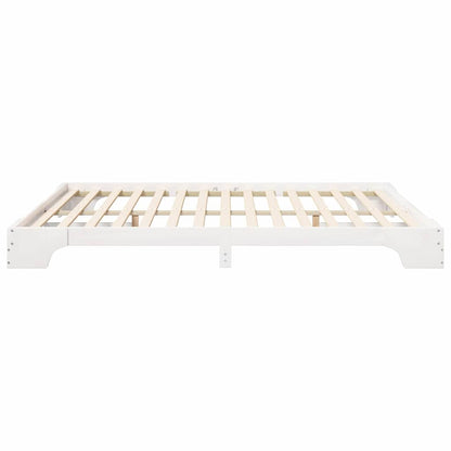 Bed Frame White 180 x 220 cm Solid Pine Wood