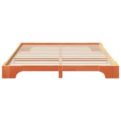 Bed Frame Brown 200 x 220 cm Solid Pine Wood