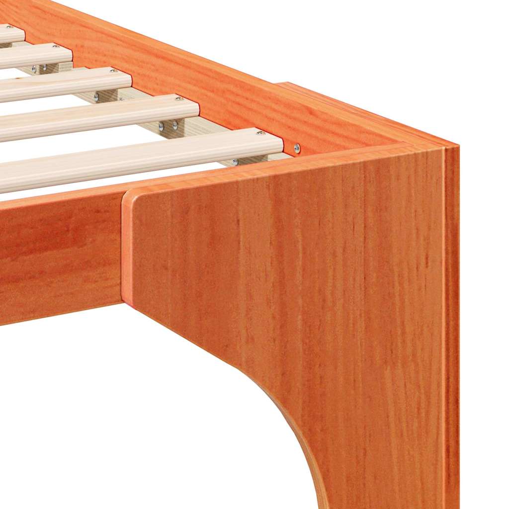 Bed Frame Brown 200 x 200 cm Solid Pine Wood