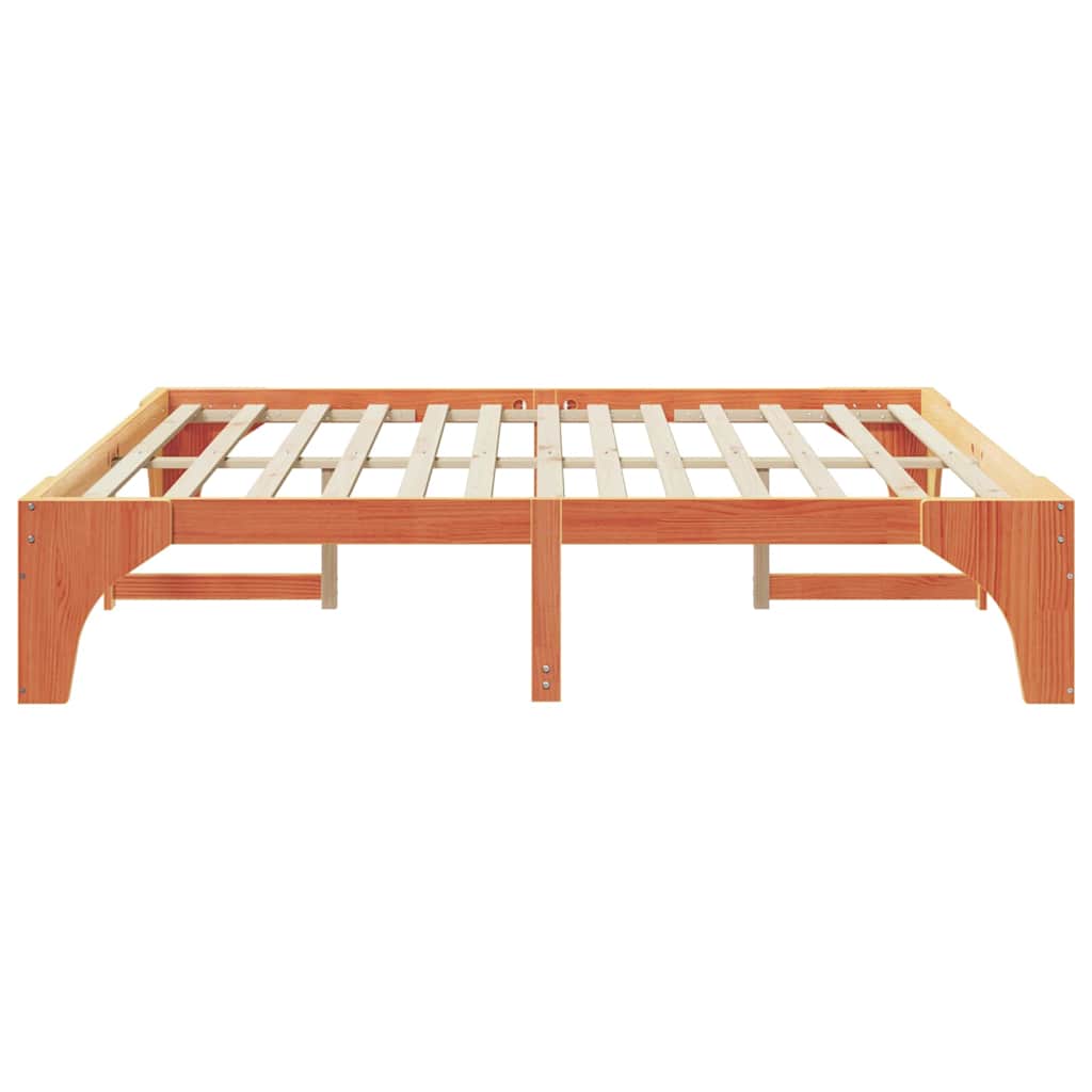 Bed Frame Brown 200 x 200 cm Solid Pine Wood