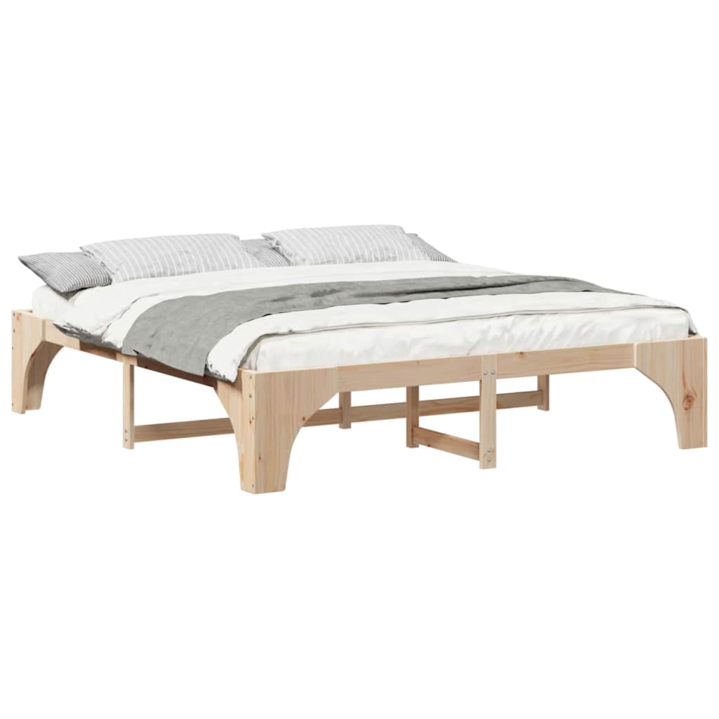 Bed Frame Brown 180 x 200 cm Solid Pine Wood