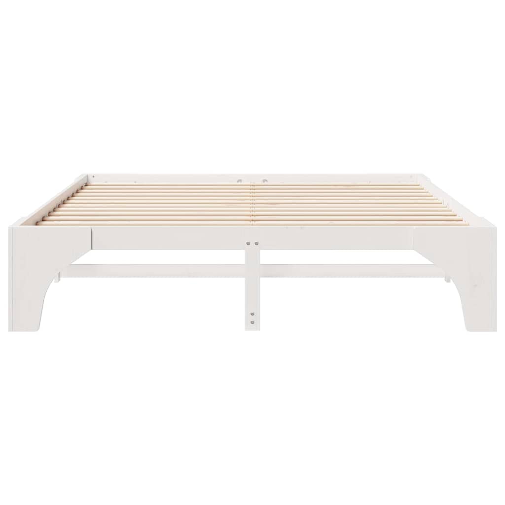 Bed Frame White 180 x 200 cm Solid Pine Wood