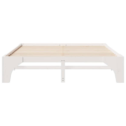 Bed Frame White 180 x 200 cm Solid Pine Wood