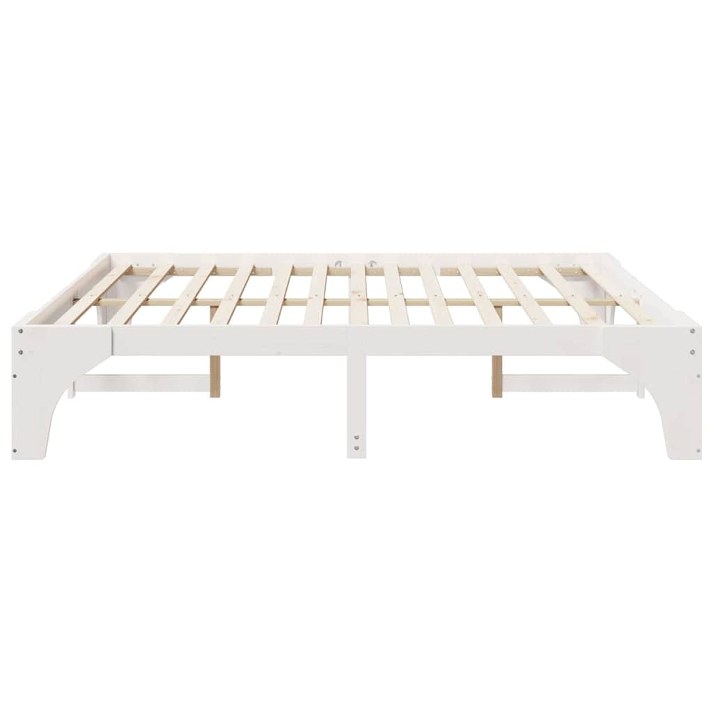 Bed Frame White 180 x 200 cm Solid Pine Wood