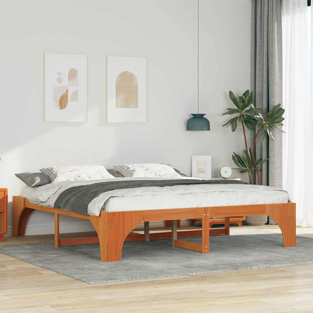 Bed Frame Brown 180 x 200 cm Solid Pine Wood
