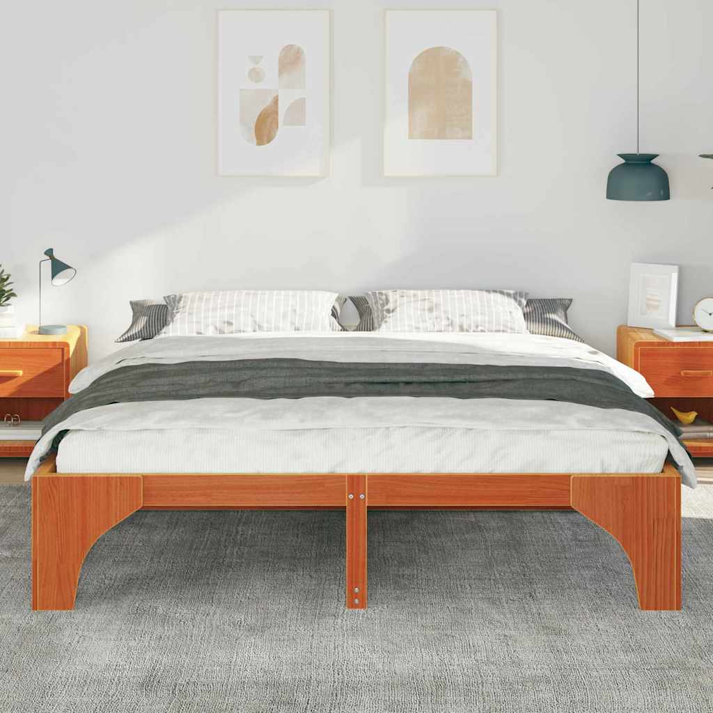 Bed Frame Brown 180 x 200 cm Solid Pine Wood