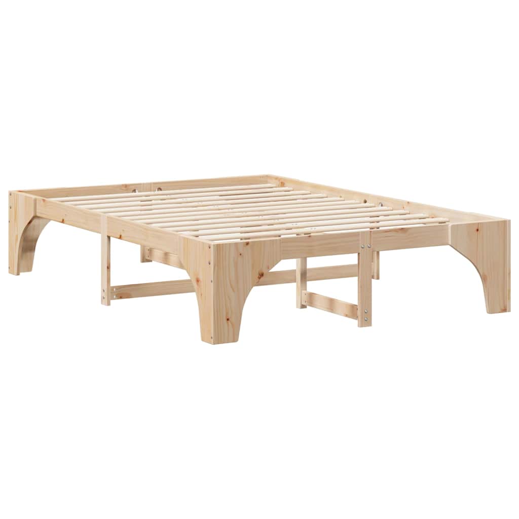 Bed Frame Brown 160 x 200 cm Solid Pine Wood