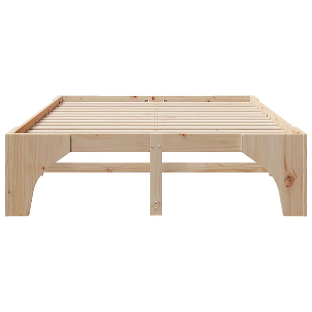 Bed Frame Brown 160 x 200 cm Solid Pine Wood
