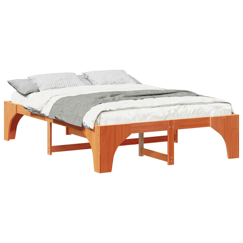 Bed Frame Brown 160 x 200 cm Solid Pine Wood