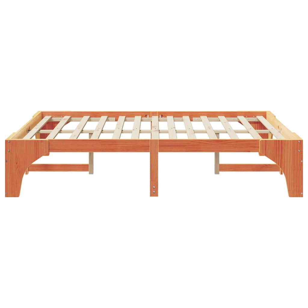 Bed Frame Brown 160 x 200 cm Solid Pine Wood