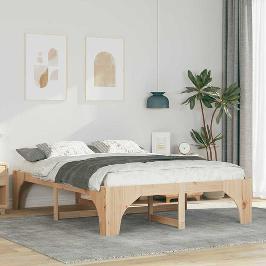 Bed Frame Brown 150 x 200 cm Solid Pine Wood