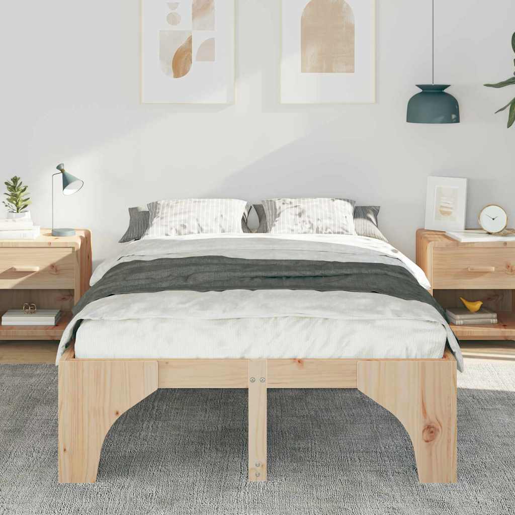 Bed Frame Brown 120 x 200 cm Solid Pine Wood