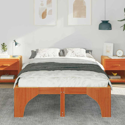Bed Frame Brown 140 x 190 cm Solid Pine Wood