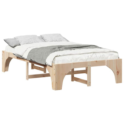 Bed Frame Brown 120 x 190 cm Solid Pine Wood