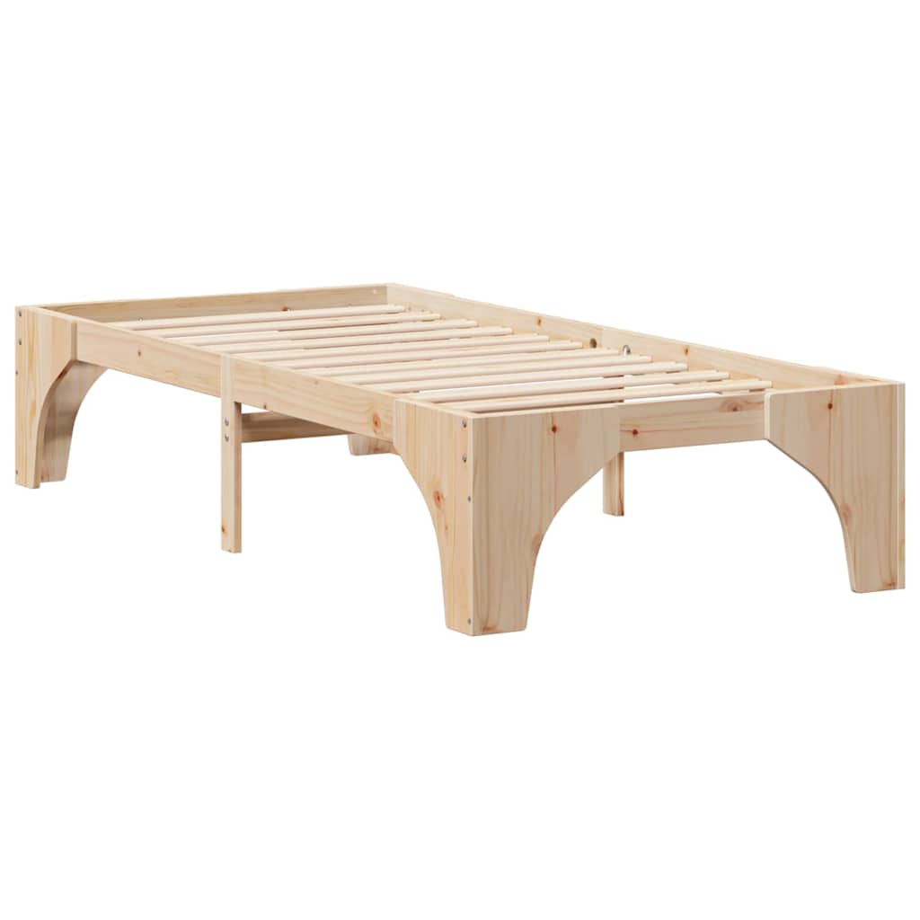 Bed Frame Brown 100 x 200 cm Solid Pine Wood