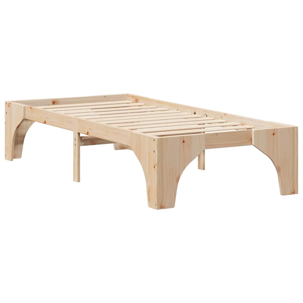 Bed Frame Brown 100 x 200 cm Solid Pine Wood