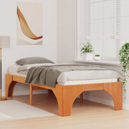 Bed Frame Brown 100 x 200 cm Solid Pine Wood