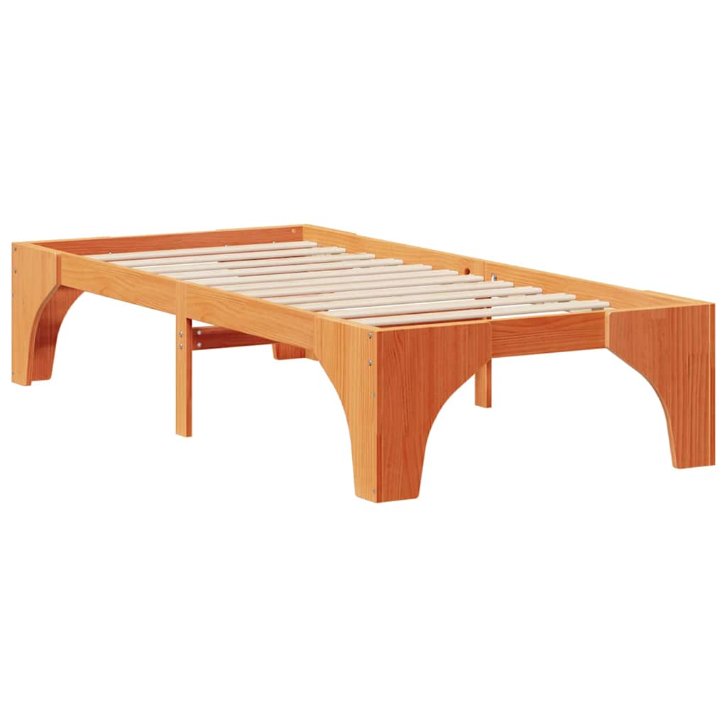 Bed Frame Brown 100 x 200 cm Solid Pine Wood