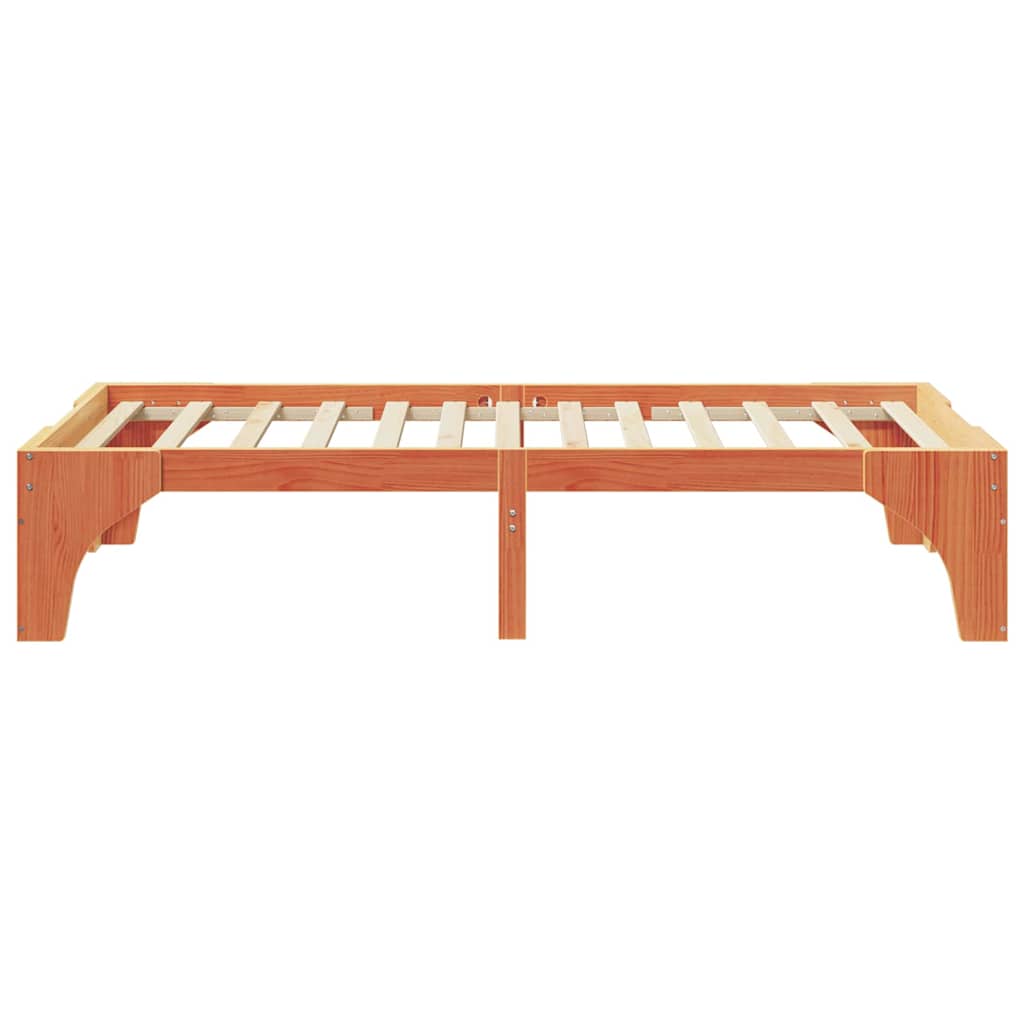 Bed Frame Brown 100 x 200 cm Solid Pine Wood