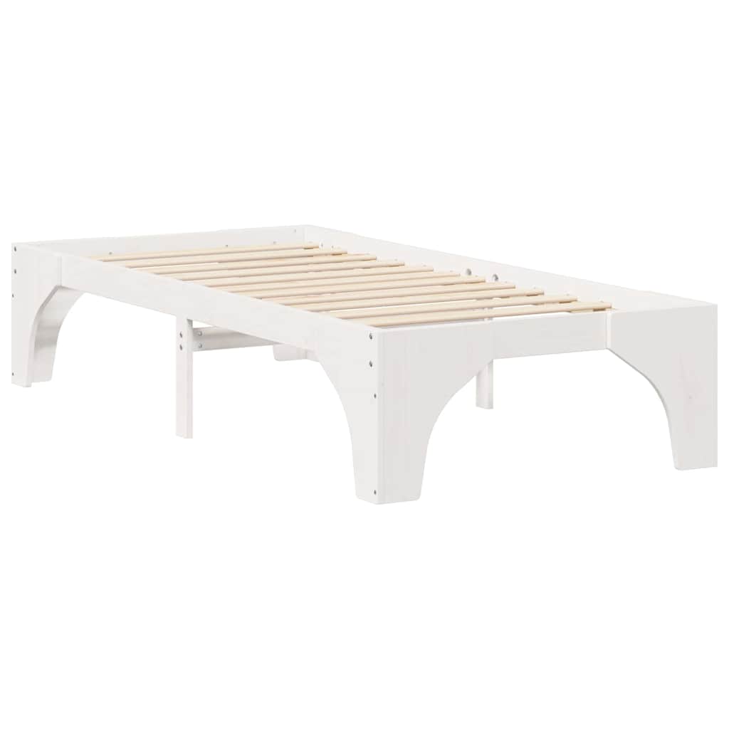 Bed Frame White 80 x 200 cm Solid Pine Wood