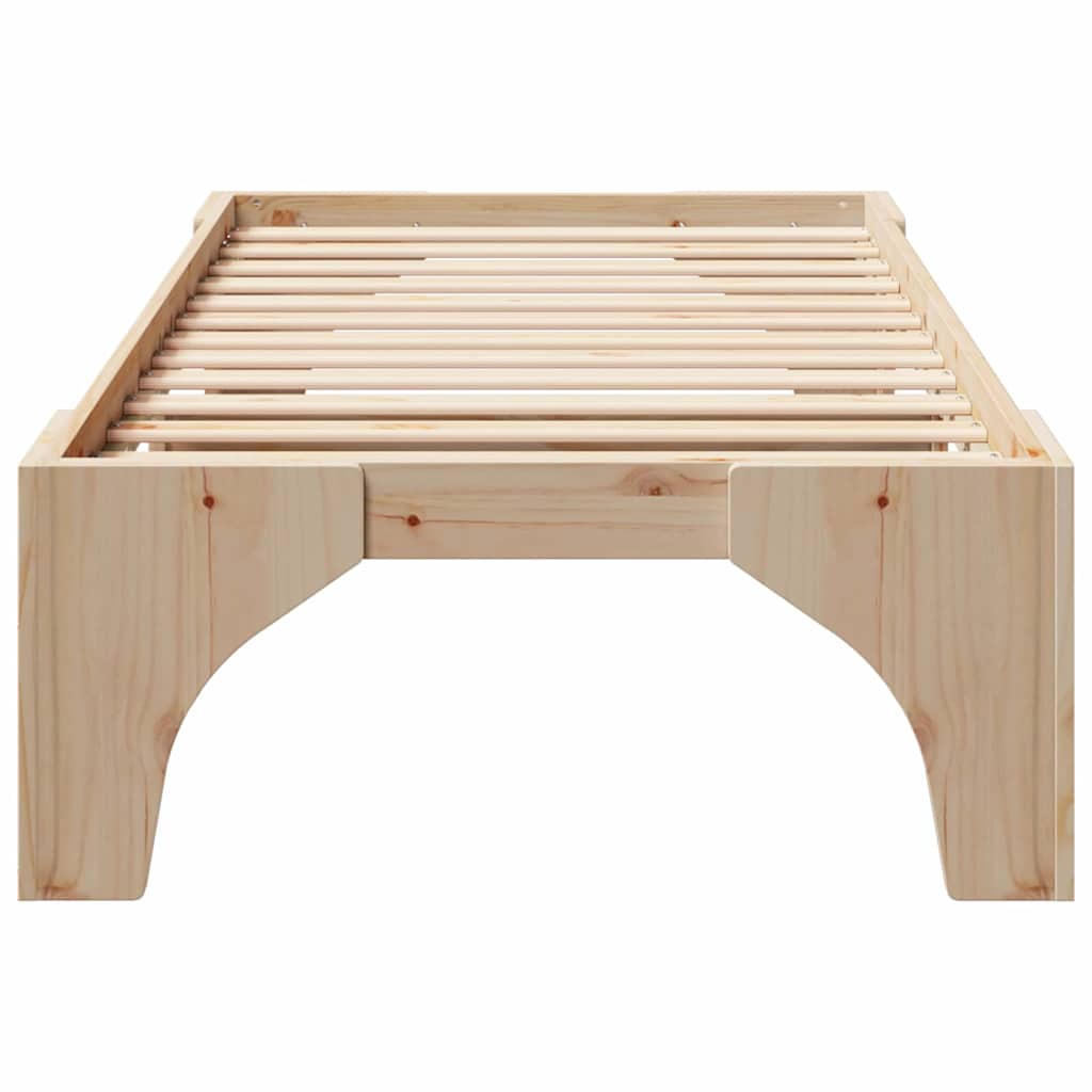 Bed Frame Brown 90 x 190 cm Solid Pine Wood