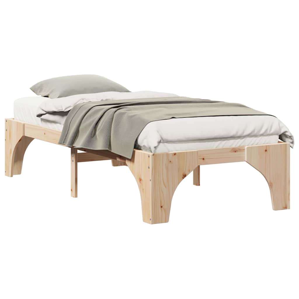Bed Frame Brown 90 x 190 cm Solid Pine Wood