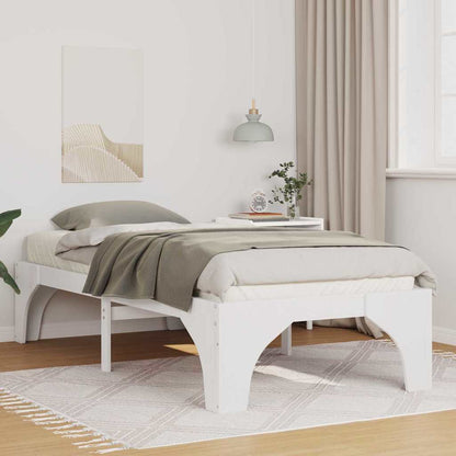 Bed Frame White 90 x 190 cm Solid Pine Wood