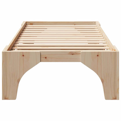 Bed Frame Brown 75 x 190 cm Solid Pine Wood