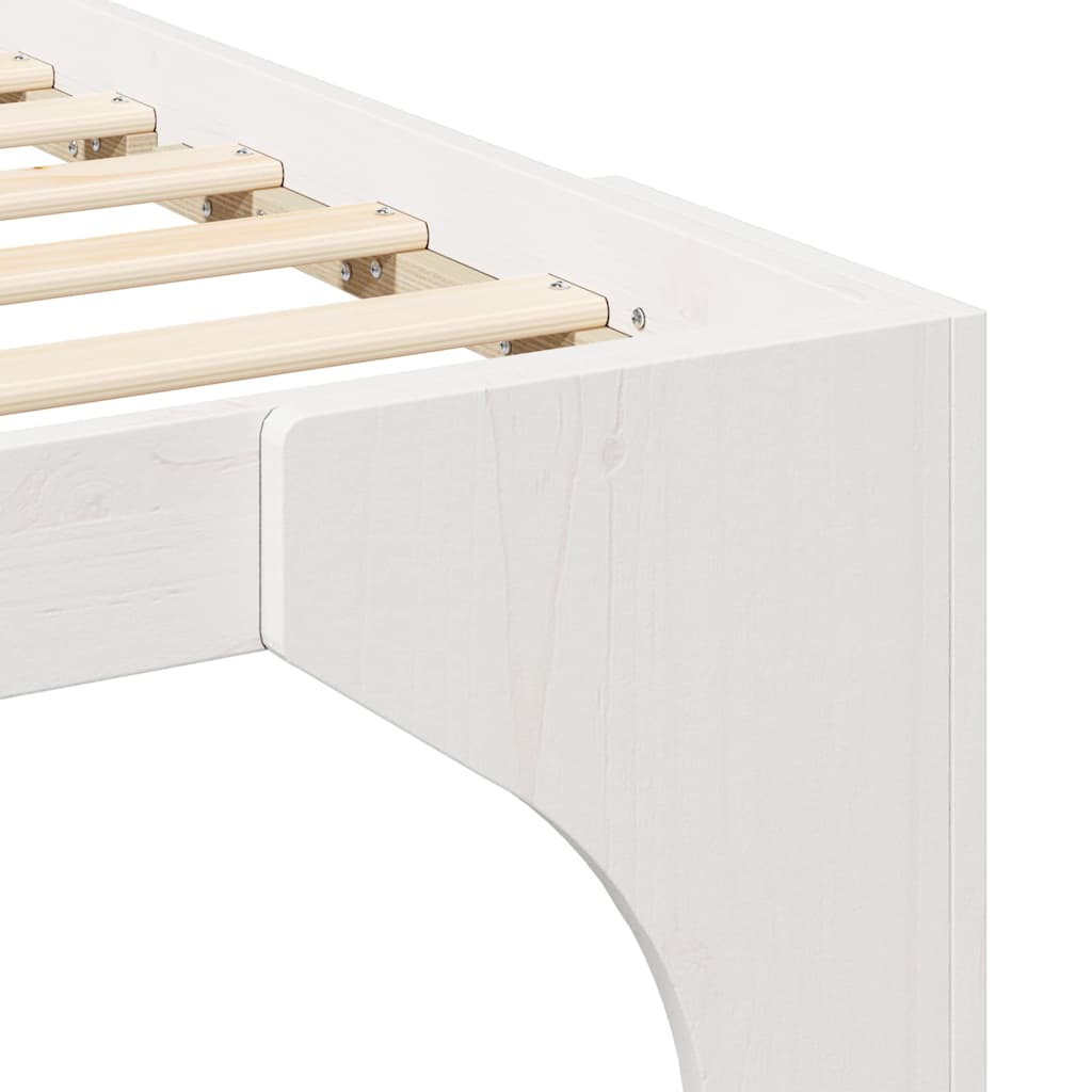 Bed Frame White 75 x 190 cm Solid Pine Wood