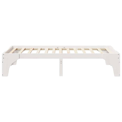 Bed Frame White 75 x 190 cm Solid Pine Wood