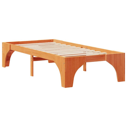 Bed Frame Brown 75 x 190 cm Solid Pine Wood