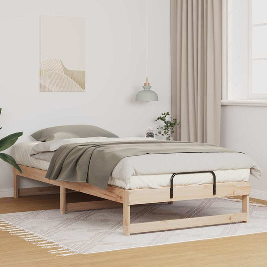 Bed Frame Brown 100 x 200 cm Solid Pine Wood