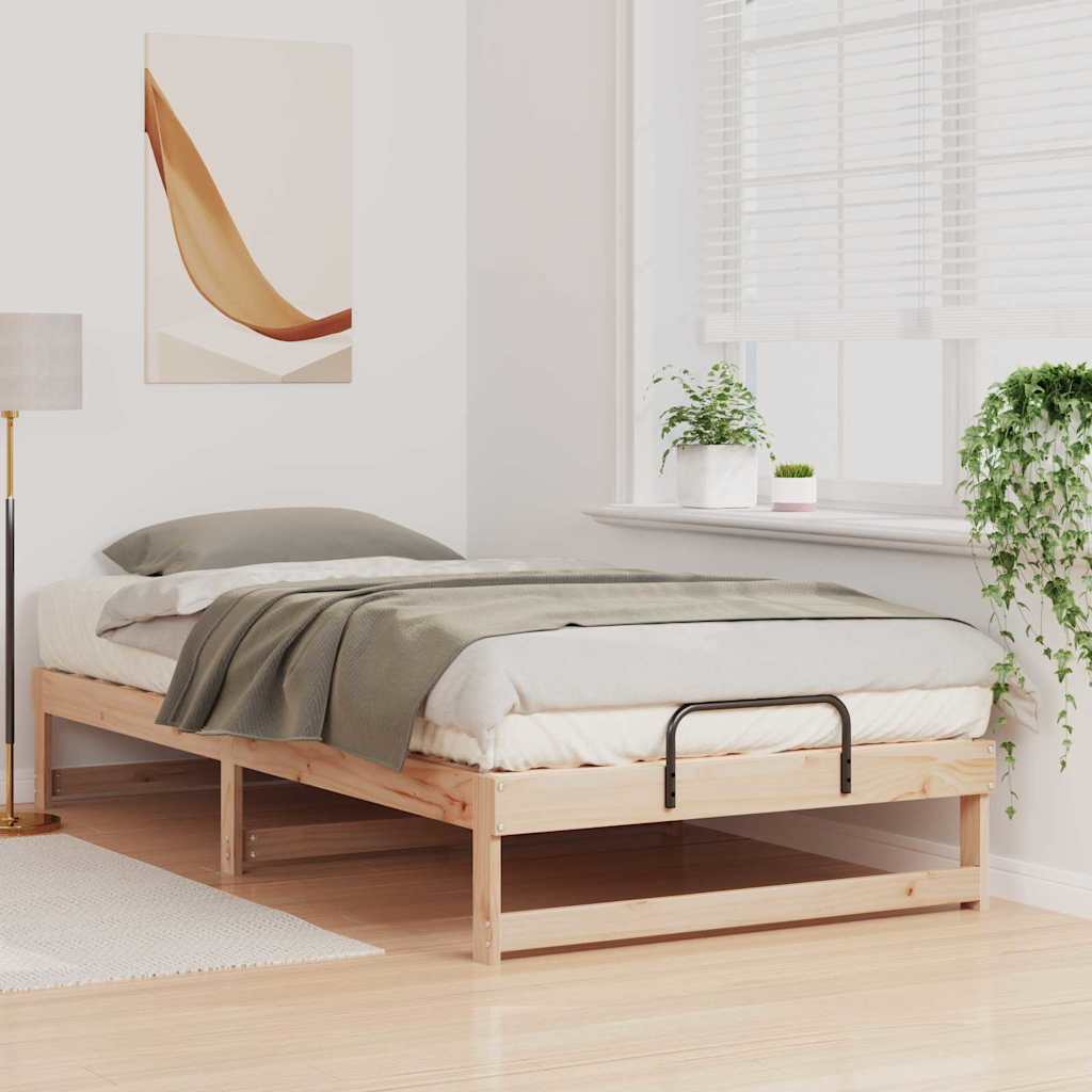 Bed Frame Brown 100 x 200 cm Solid Pine Wood