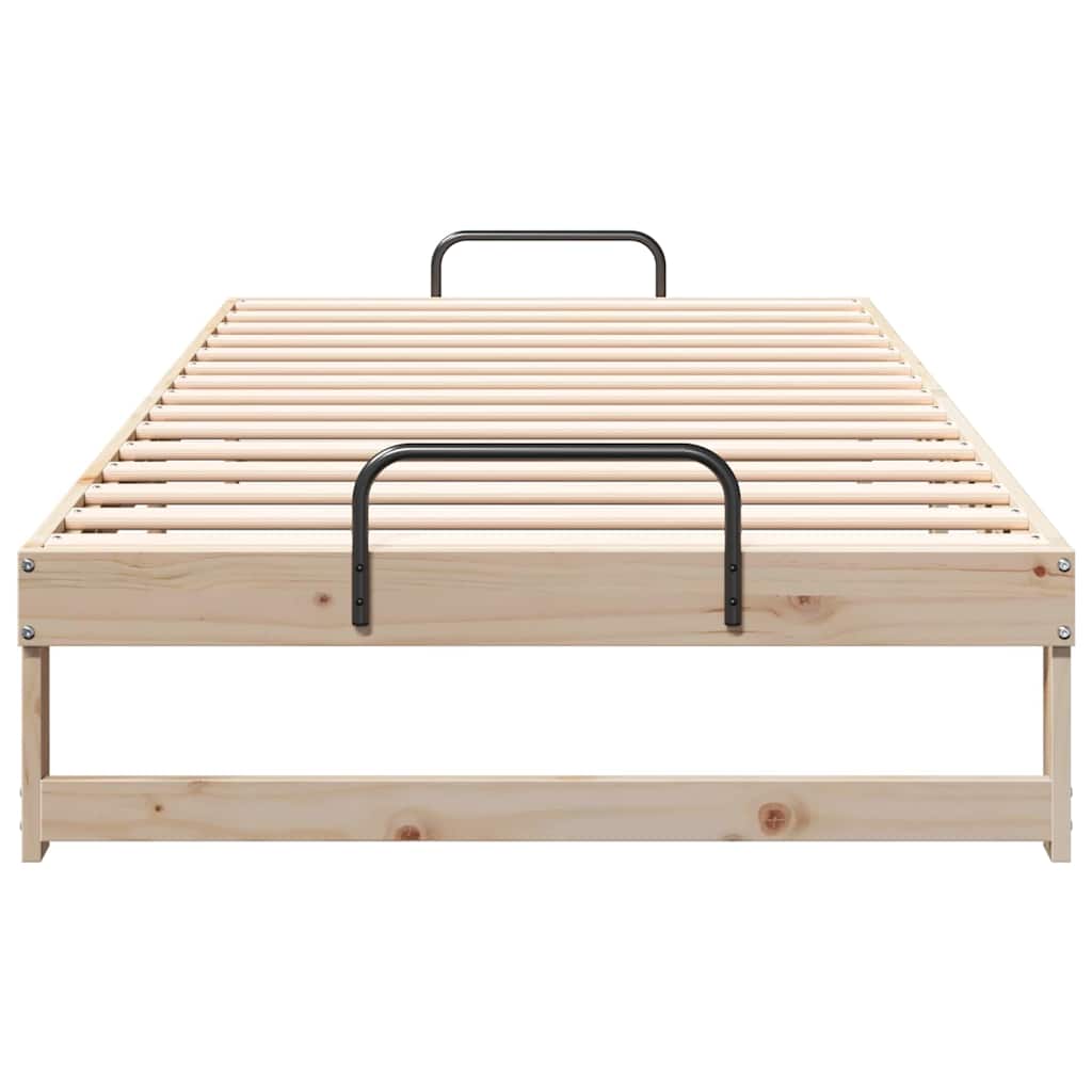 Bed Frame Brown 100 x 200 cm Solid Pine Wood