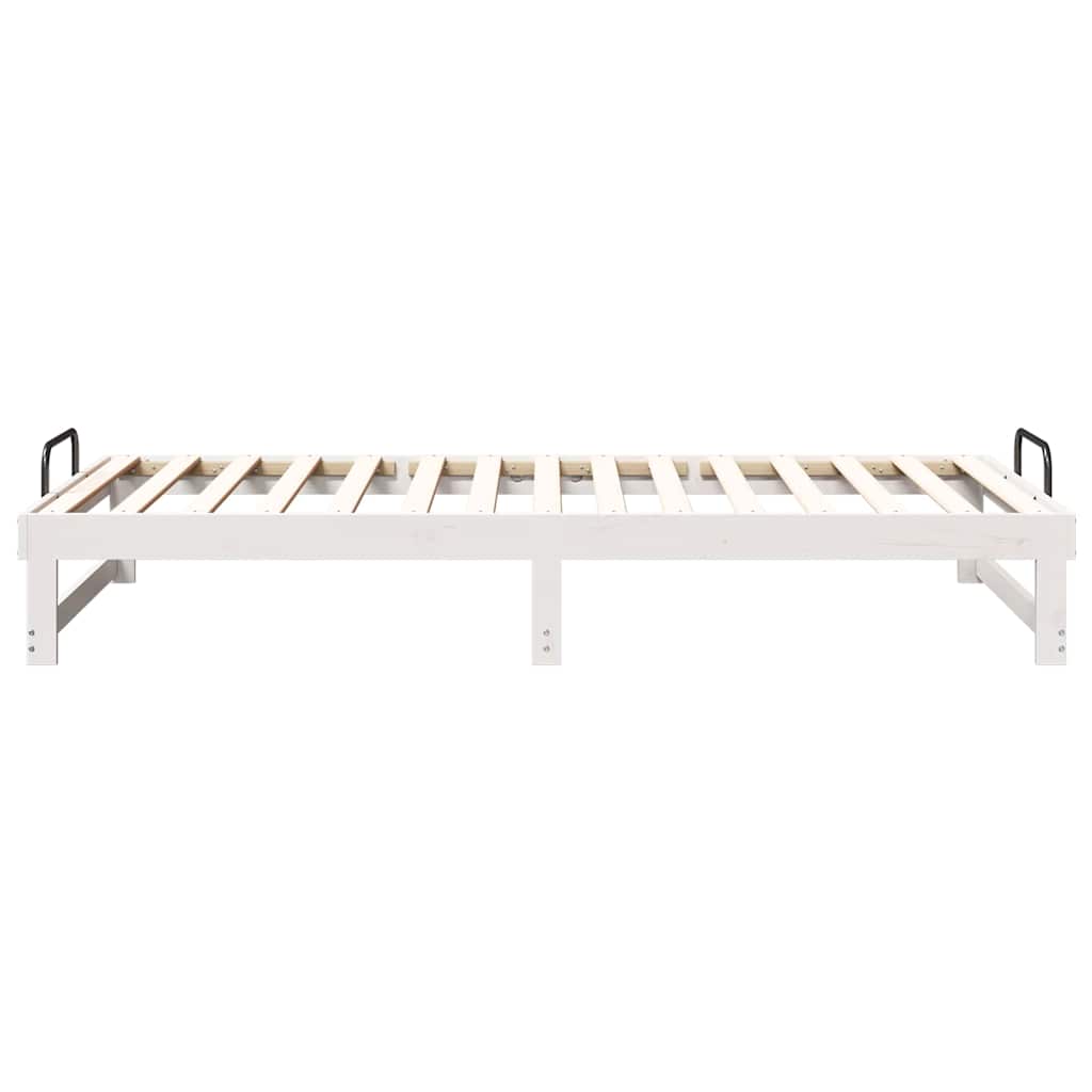 Bed Frame White 100 x 200 cm Solid Pine Wood