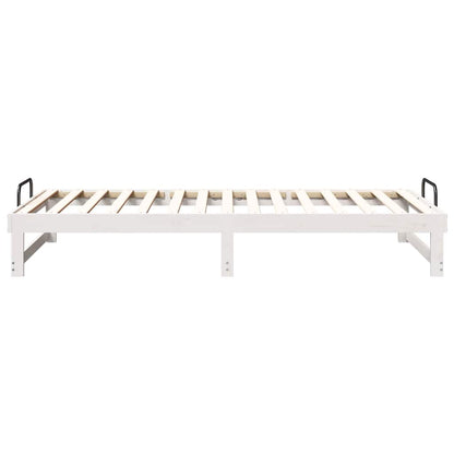 Bed Frame White 100 x 200 cm Solid Pine Wood