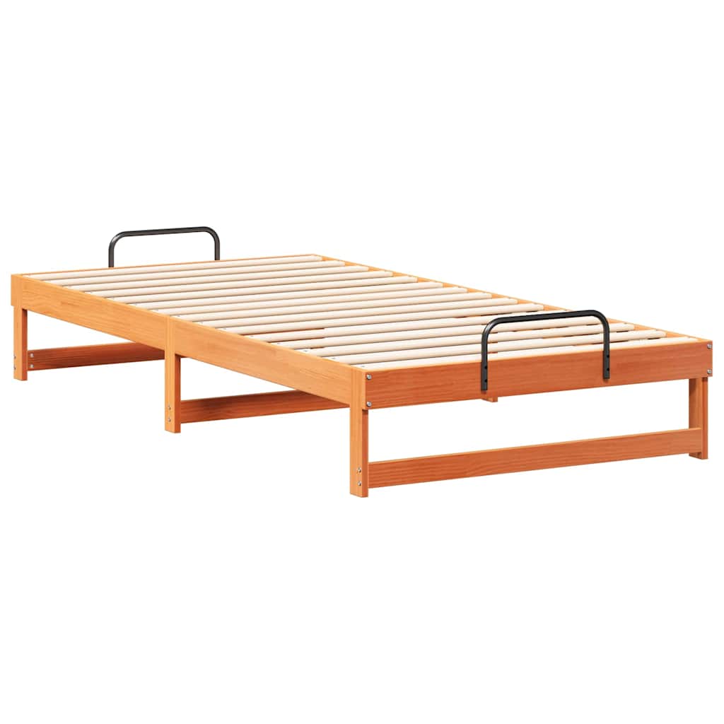 Bed Frame Brown 100 x 200 cm Solid Pine Wood
