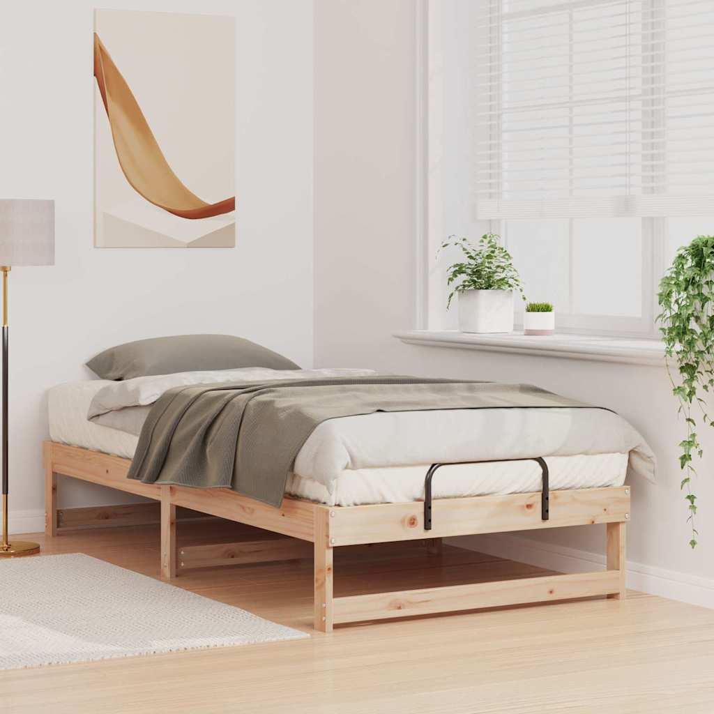 Bed Frame Brown 90 x 200 cm Solid Pine Wood