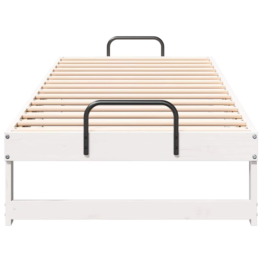 Bed Frame White 80 x 200 cm Solid Pine Wood