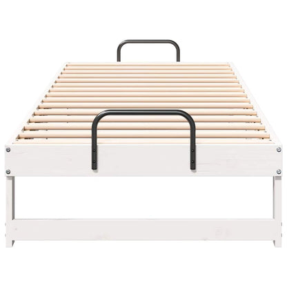 Bed Frame White 80 x 200 cm Solid Pine Wood