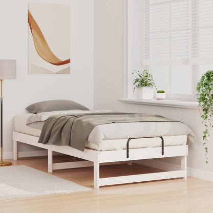 Bed Frame White 90 x 190 cm Solid Pine Wood