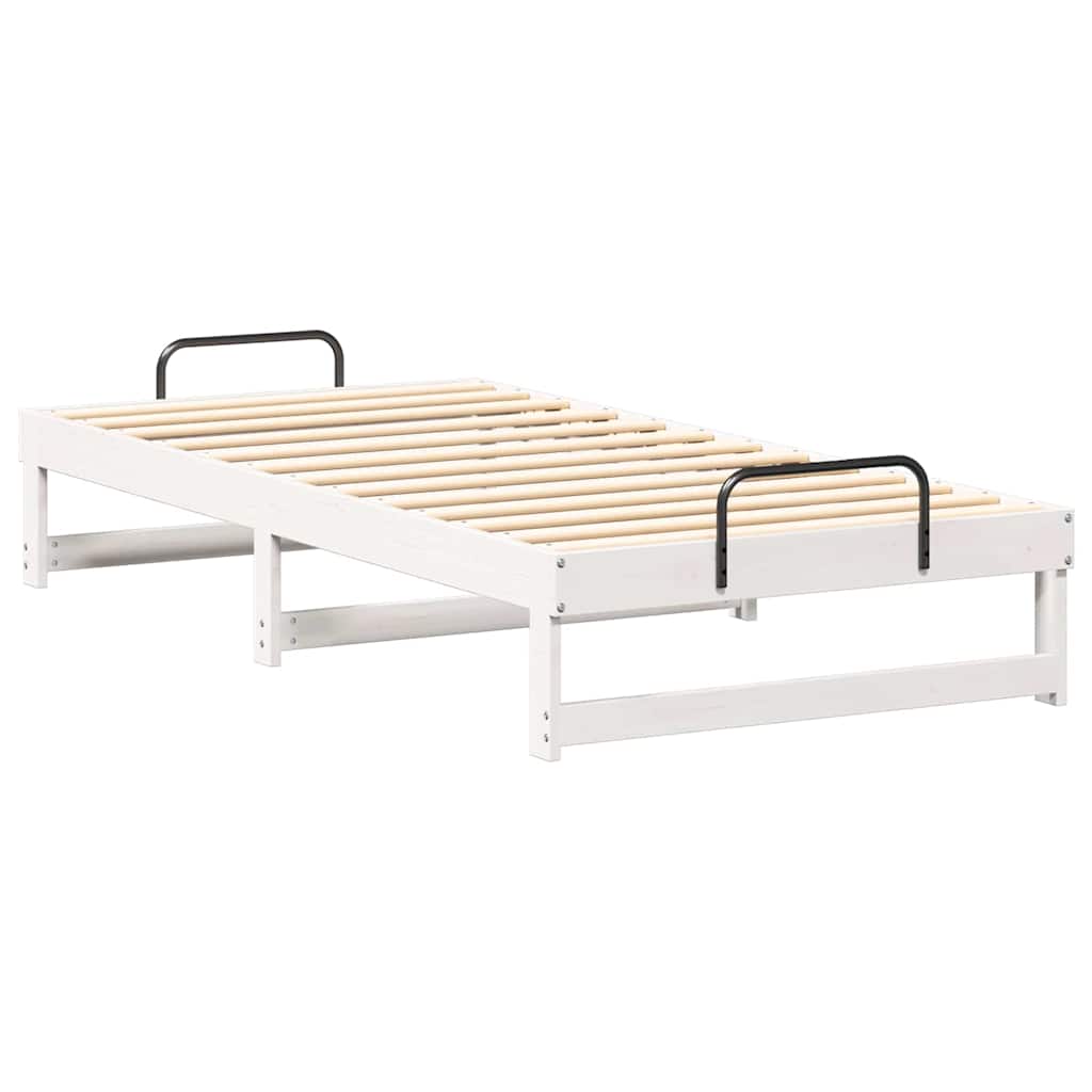 Bed Frame White 90 x 190 cm Solid Pine Wood